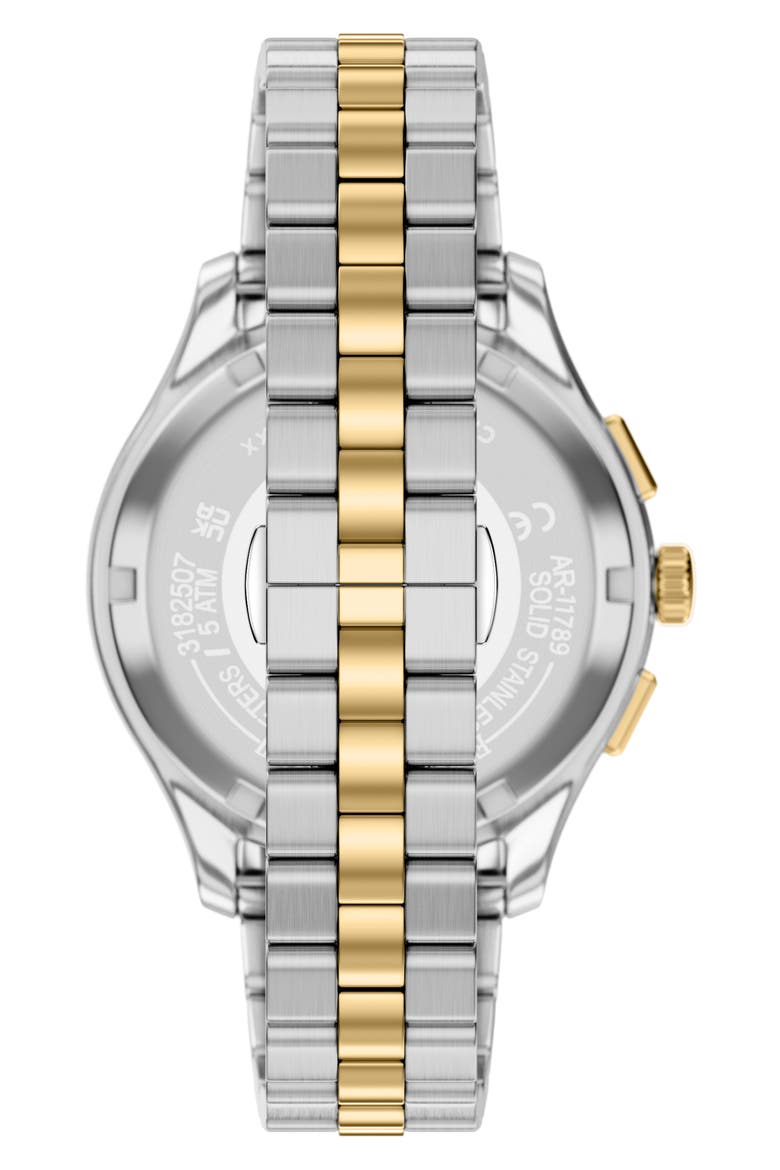 Chronograph Two-Tone Bracelet Watch Set, 42mm, Alternate, color, SILVER