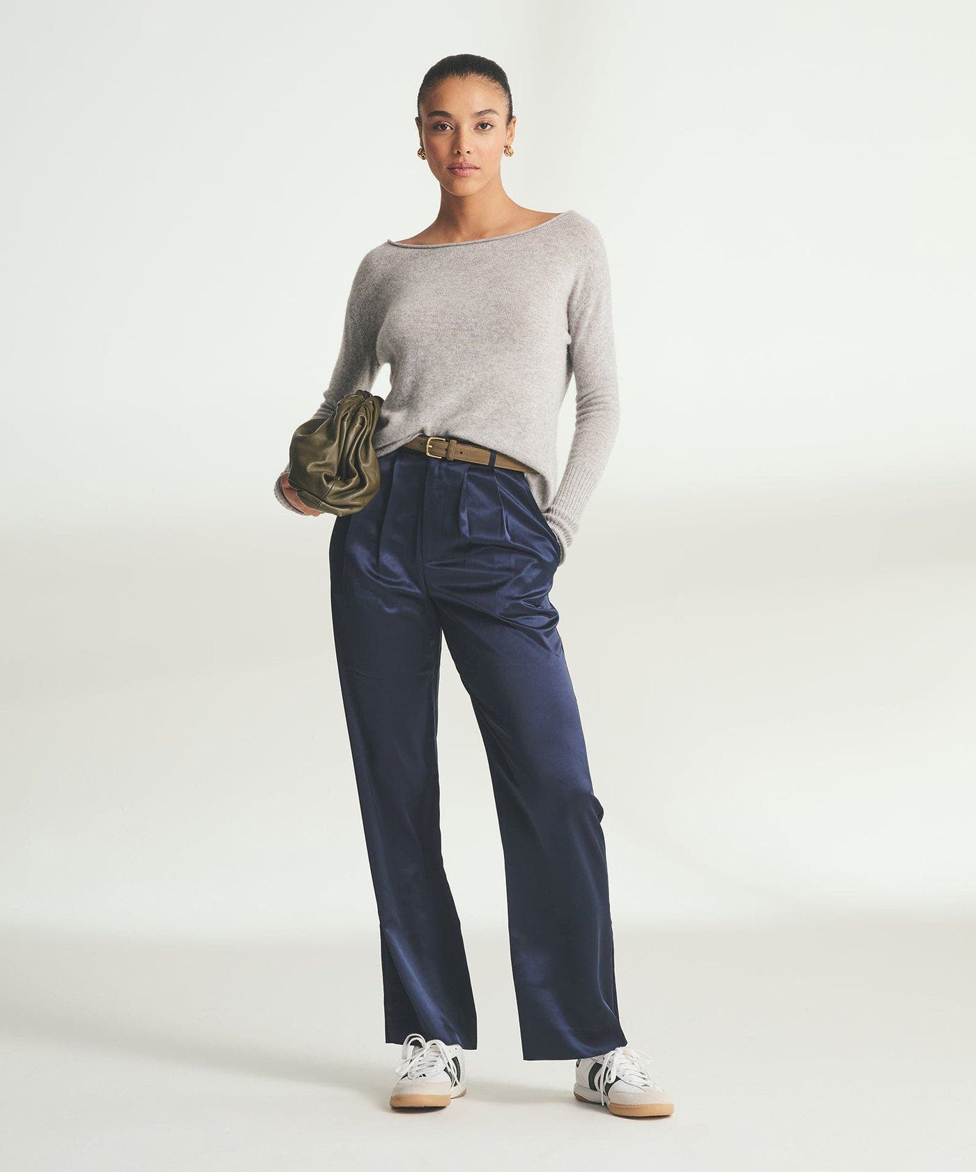Lightweight Cashmere Boatneck Sweater - image 4