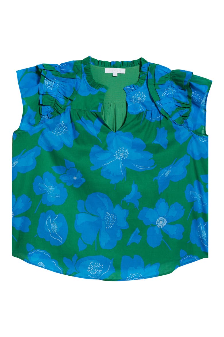 Rori Ramona Ruffle Top, Alternate, color, GREEN/ BLUE/ MULTI