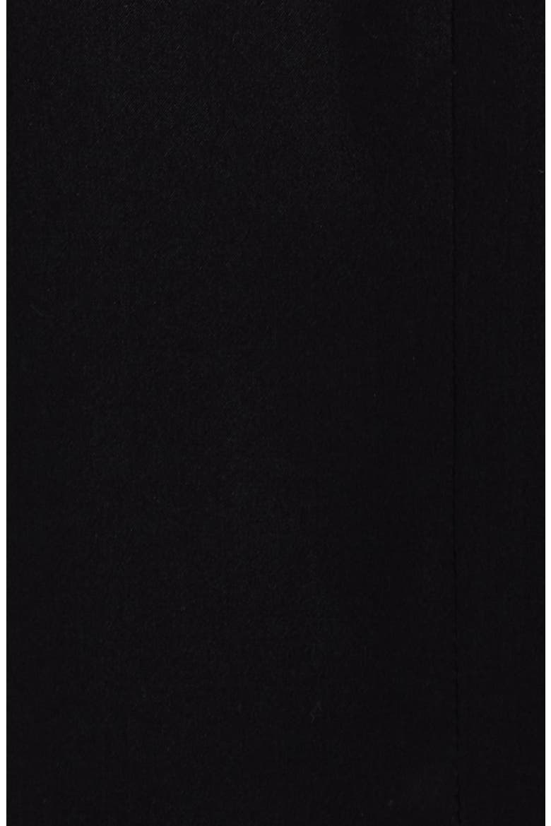 Bow Detail Crepe Back Satin Skirt, Alternate, color, BLACK