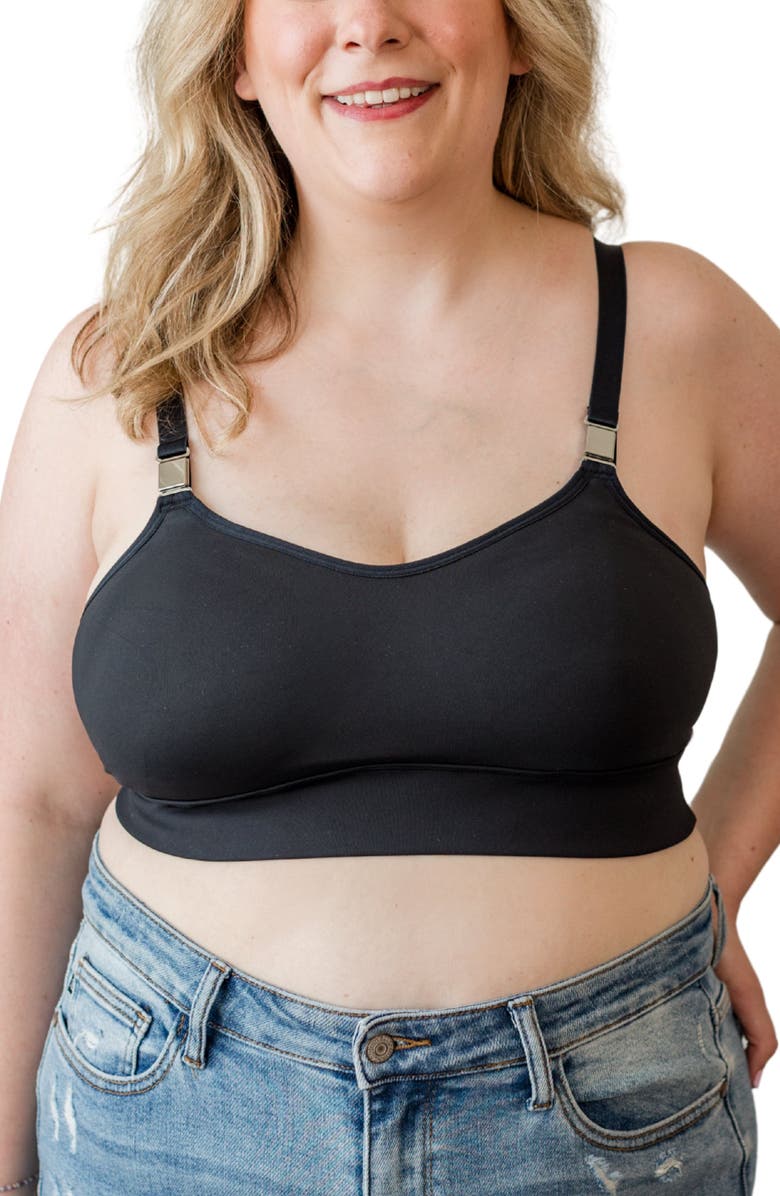 Davin & Adley Sophie Maternity and Nursing Bralette, Main, color, Black