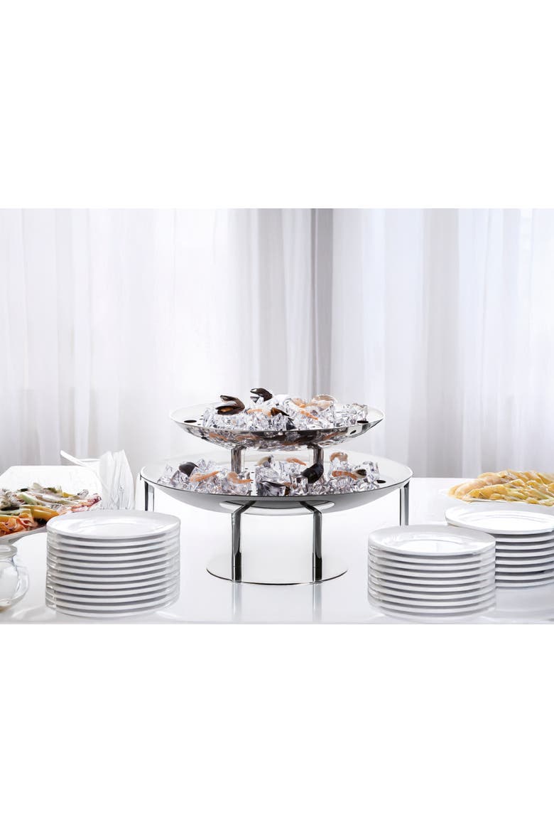 Bretone Oval Two Tier Seafood Stand, Alternate, color, Silver