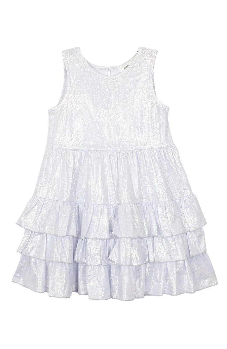 Isobella & Chloe Purple Star Glimmering Tiered Dress, Main, color, Purple