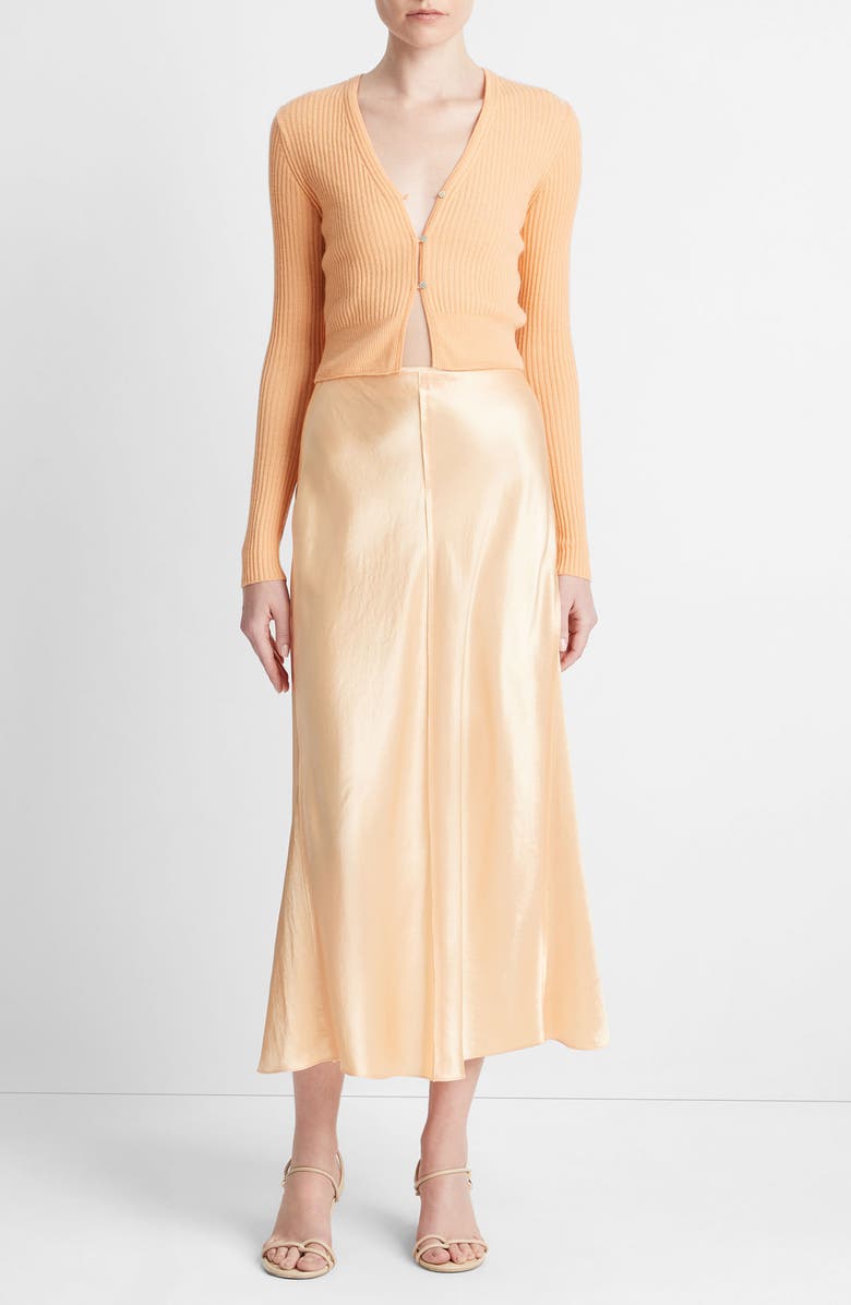 Vince Shrunken Cashmere & Silk Cardigan, Alternate, color, Cantaloupe