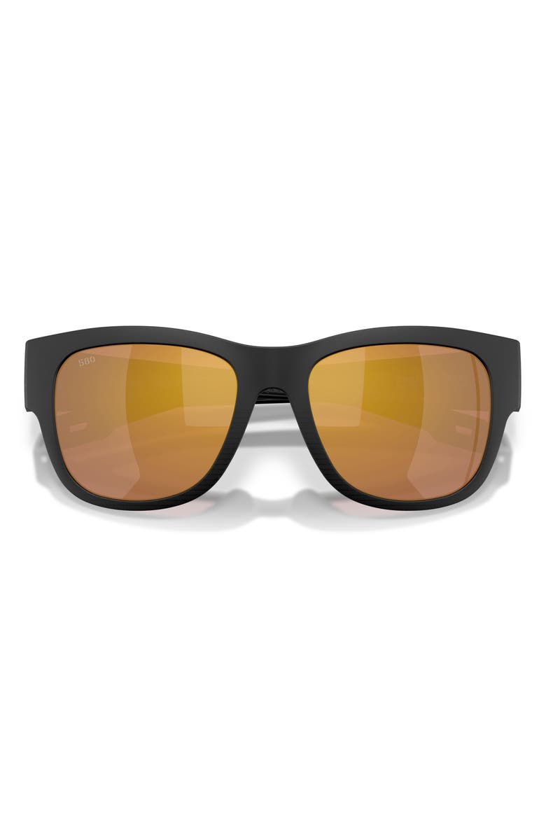 Costa Del Mar Caleta 55mm Polarized Square Sunglasses, Alternate, color, Netplus Black / Gold