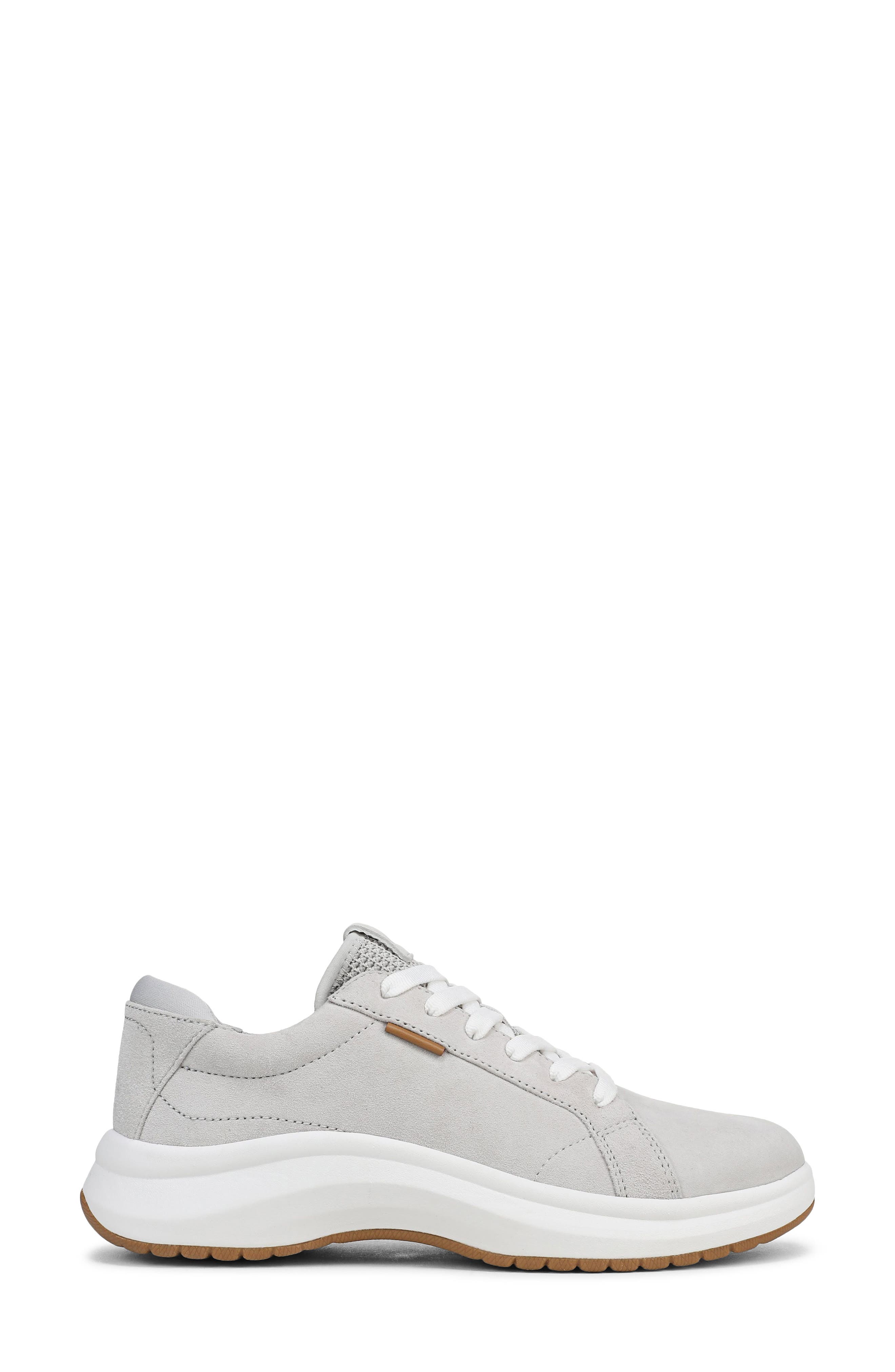 Feel Good Plantar Fasciitis Leather Sneaker (Women) - Wide Width Available, Alternate, color, LIGHT GREY
