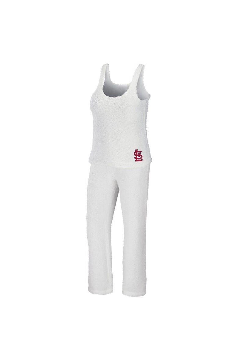 Women's WEAR by Erin Andrews Cream St. Louis Cardinals Plus Size Cozy Scoop Neck Tank Top & Pants Set, Main, color, Cream