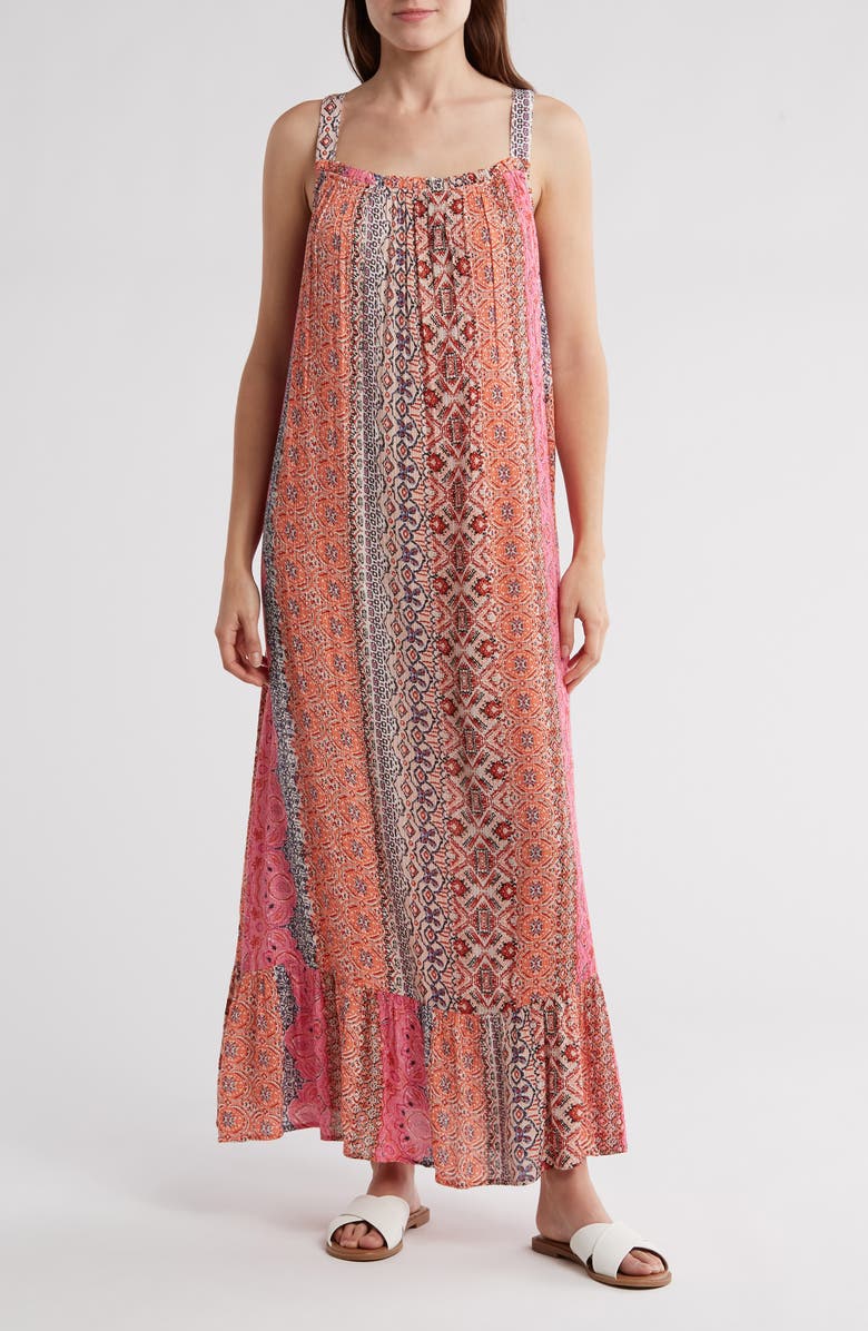 Lovestitch Mixed Print Maxi Dress, Main, color, 