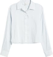 FRAME Stripe Cotton & Silk Button-Up Shirt