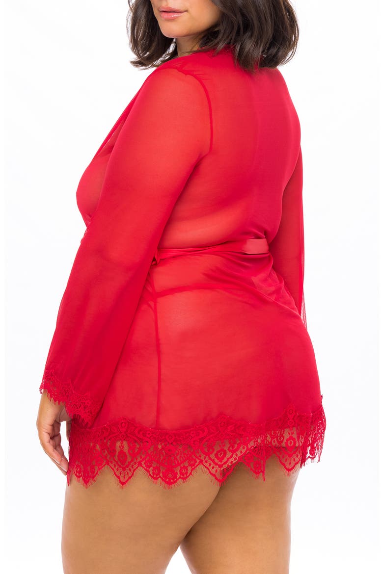 Provence Lace Trim Wrap, Alternate, color, RED