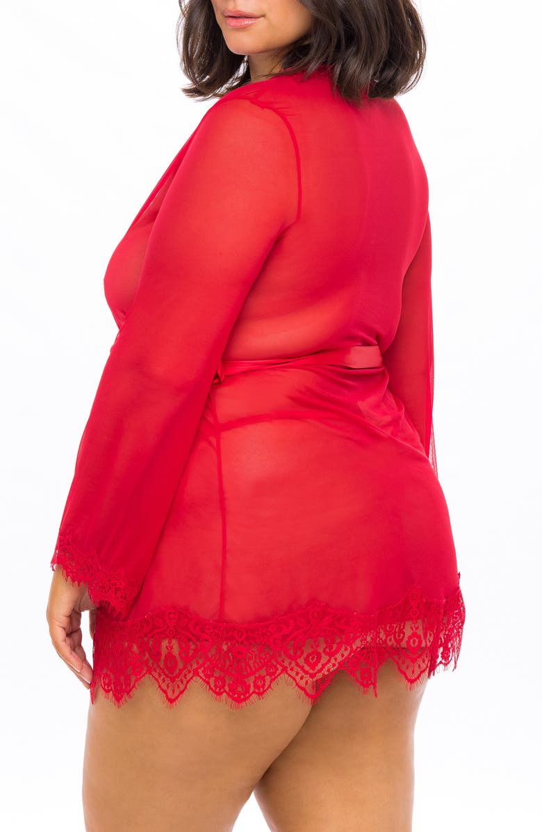 Oh La La Cheri Provence Lace Trim Wrap, Alternate, color, Red
