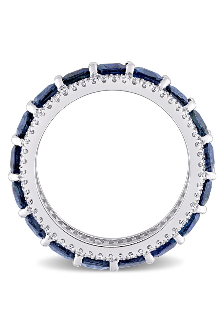 Gemstone & Diamond Eternity Ring 14k, Alternate, color, Blue Sapphire/White Gold