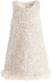 Tulleen Sequin Feather Dress