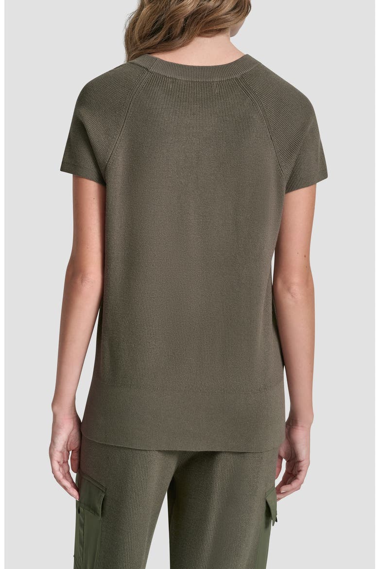 Satin Pocket Short Sleeve Sweater, Alternate, color, CITY TAUPE