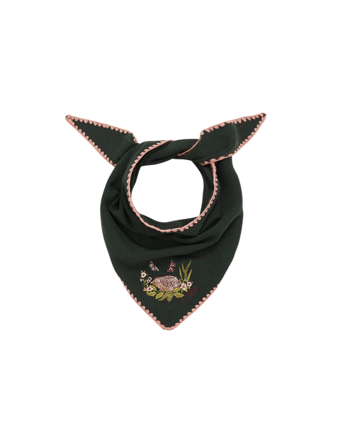 Hedgehog Embroidered Knitted Triangle Scarf