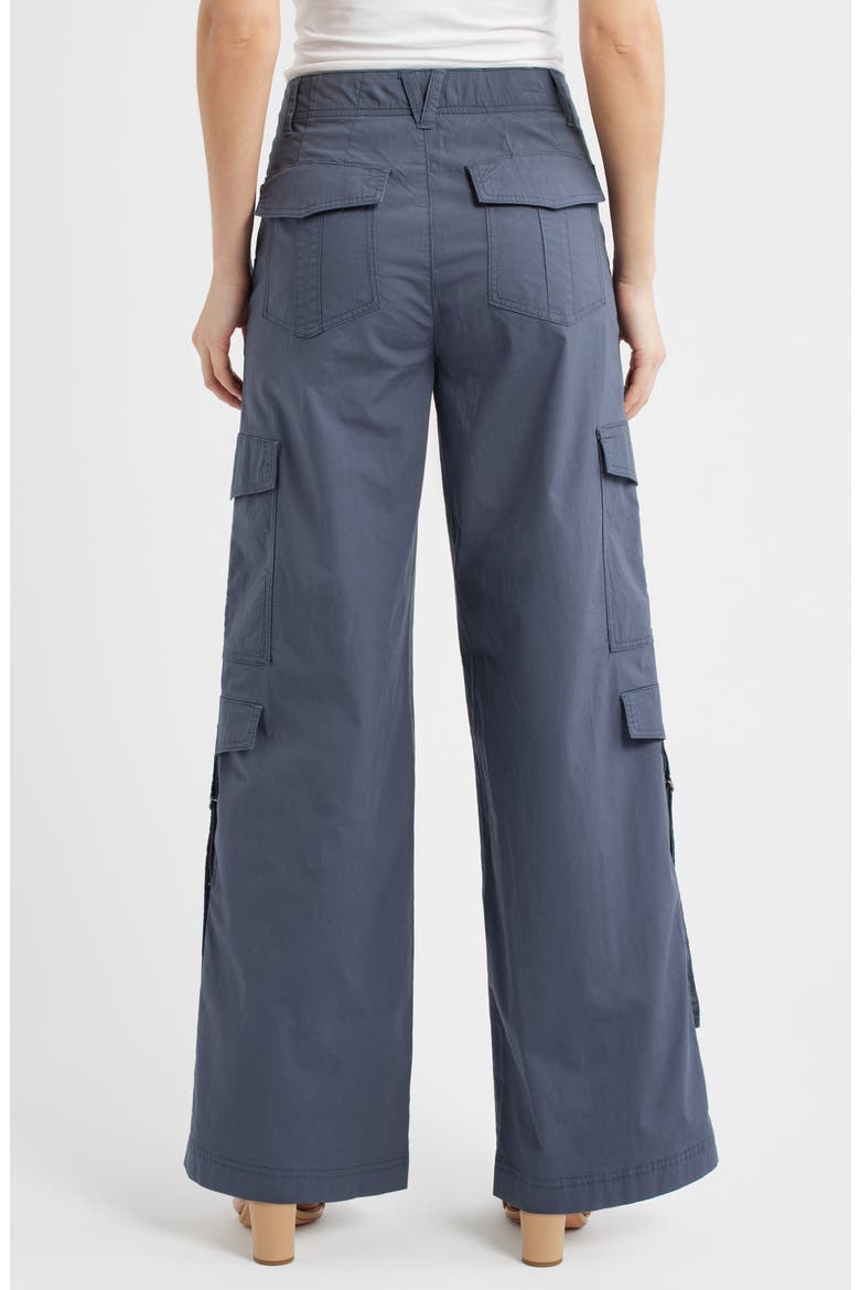 High Waist Cotton Blend Cargo Pants, Alternate, color, SHADOW