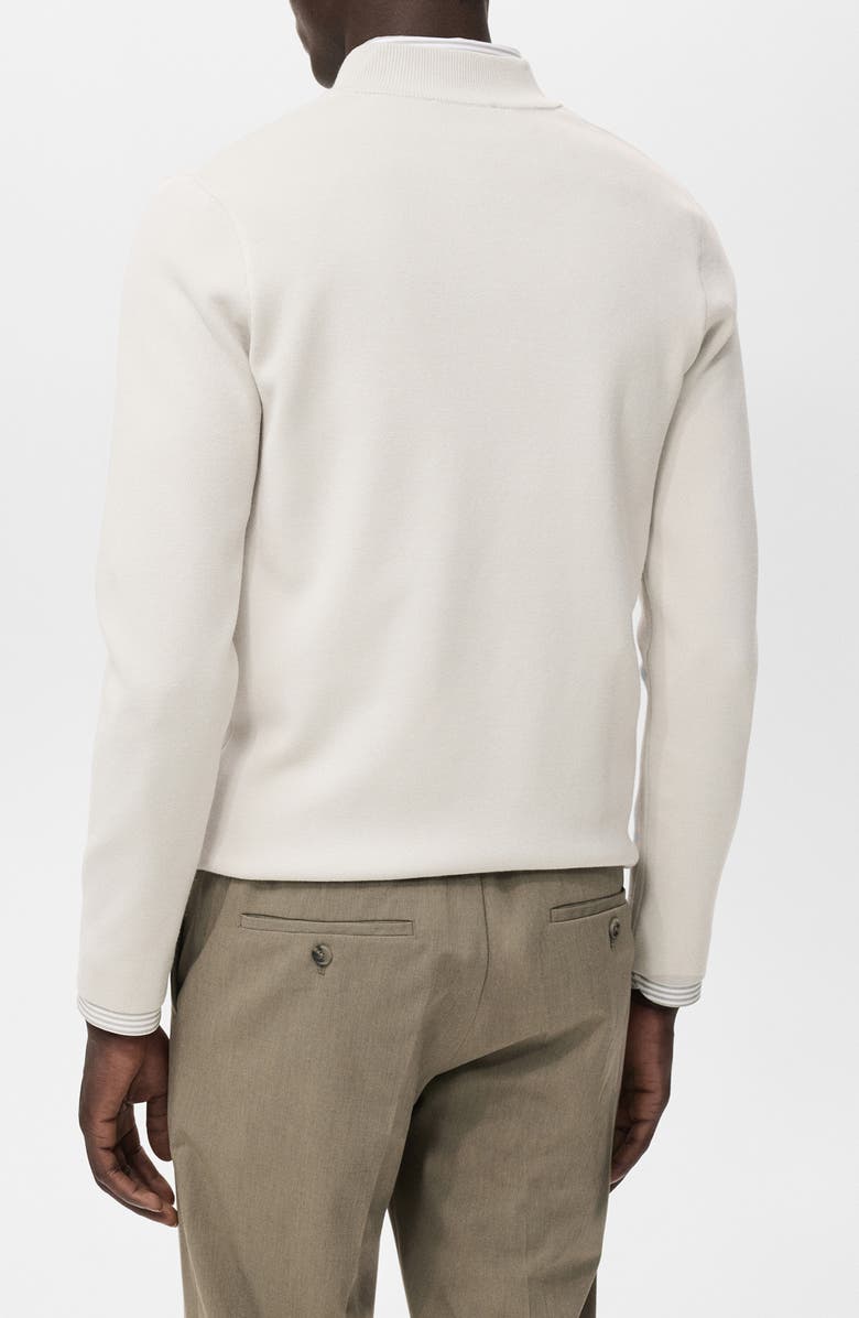 MANGO Quarter Zip Sweater, Alternate, color, Light/ Pastel Grey