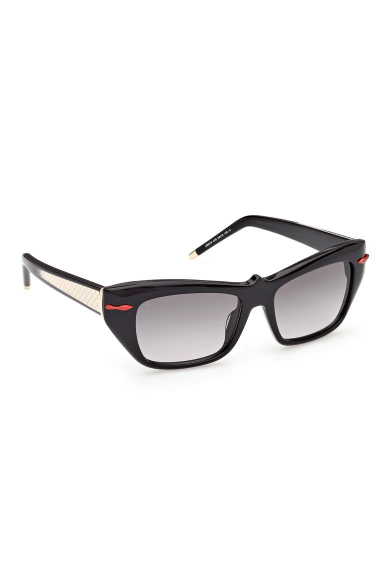 52mm Cat Eye Sunglasses, Alternate, color, BLACK GOLD METAL / ZEISS SMOKE