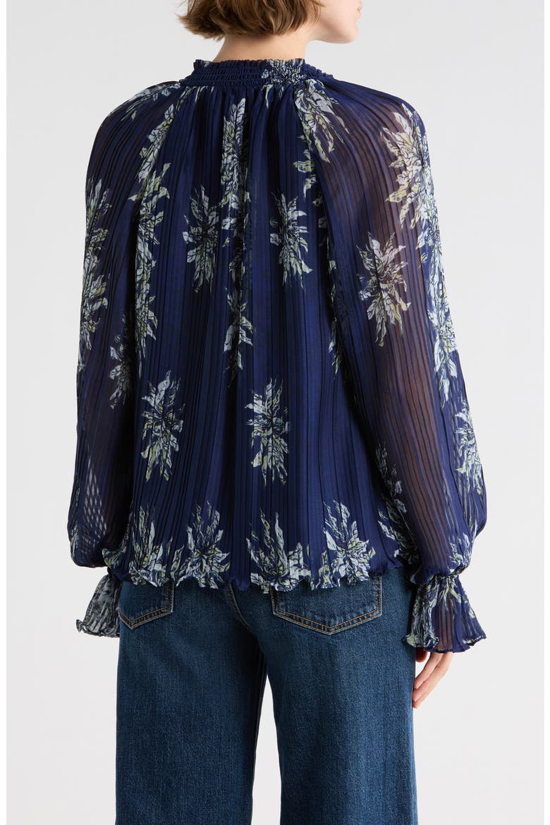 Kassie Floral Print Top, Alternate, color, NAVY FLORAL