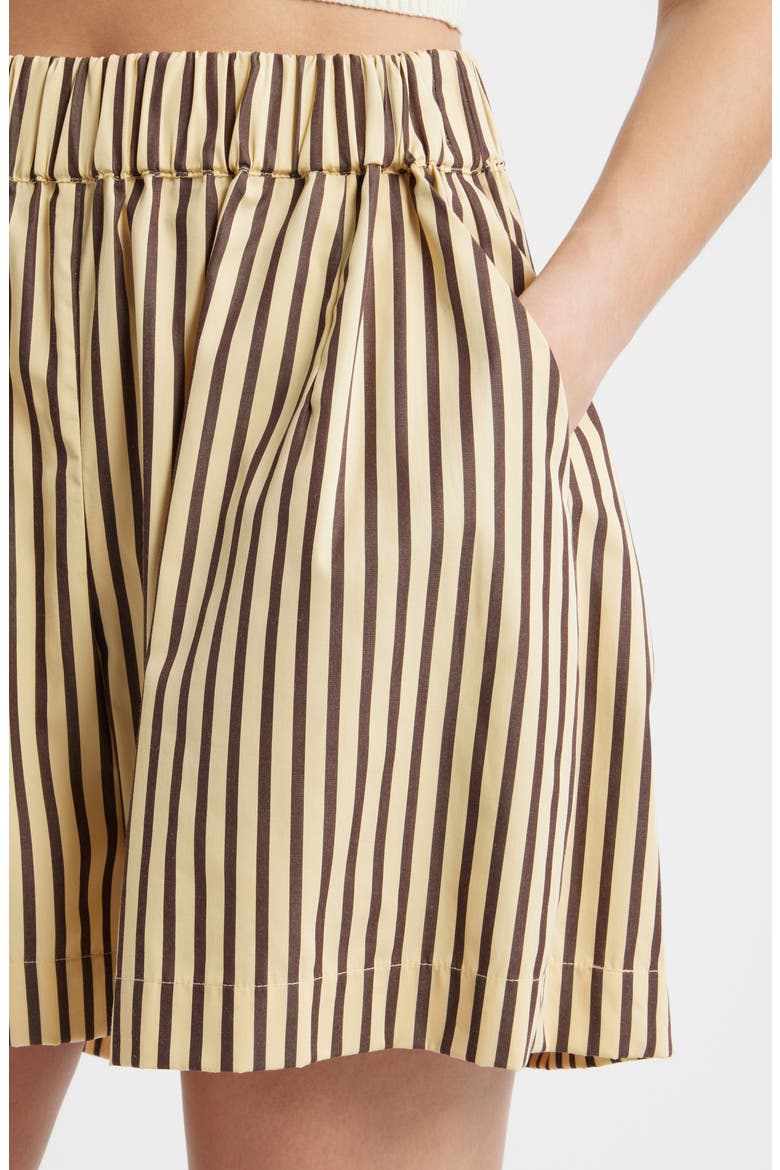 Clemente Striped Cotton Shorts, Alternate, color, CARMEN STRIPE-SAND CIDER
