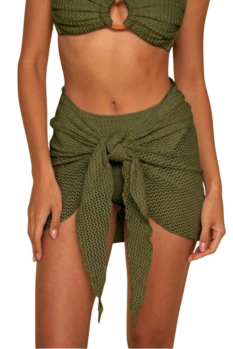 Olive Sheer Cover-Up Sarong, Main, color, OLIVE CROCHET