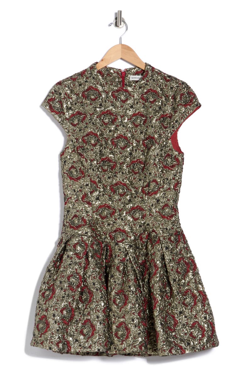 Elowen Cap Sleeve Minidress, Main, color, RUBY MULTI