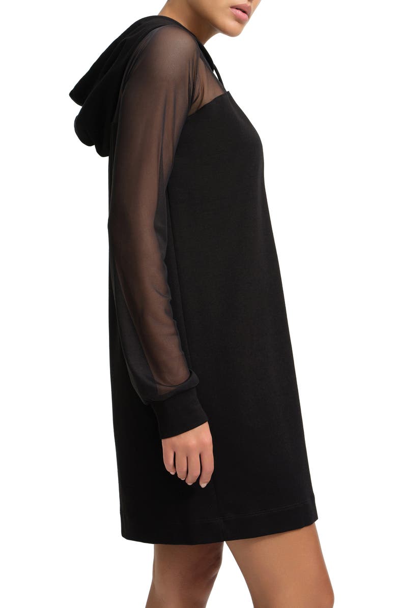 Marcella Park Hooded Sweatshirt Dress, Alternate, color, Black