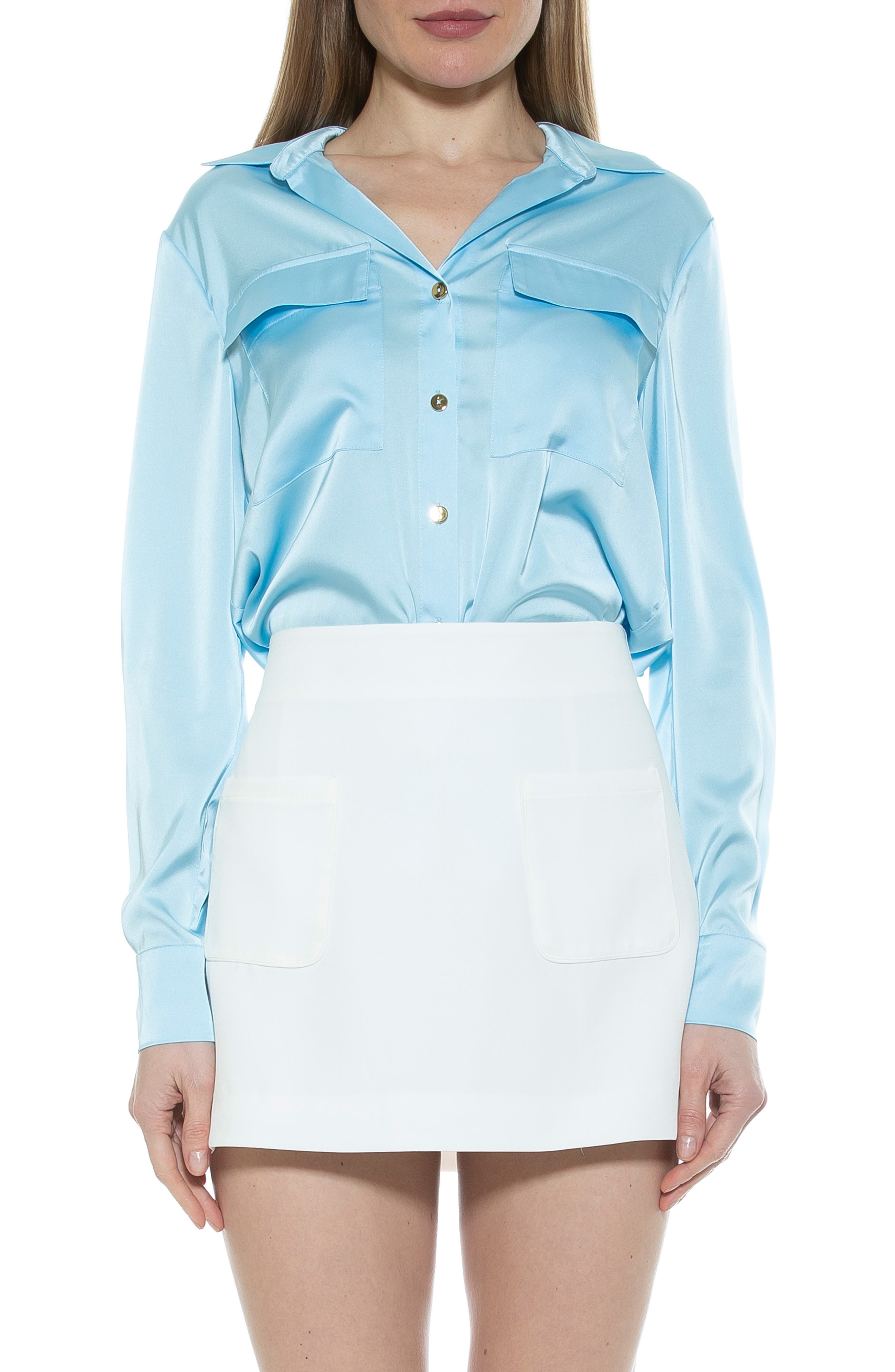 Alexia Admor Long Sleeve Button-Up Shirt