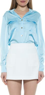 Alexia Admor Long Sleeve Button-Up Shirt