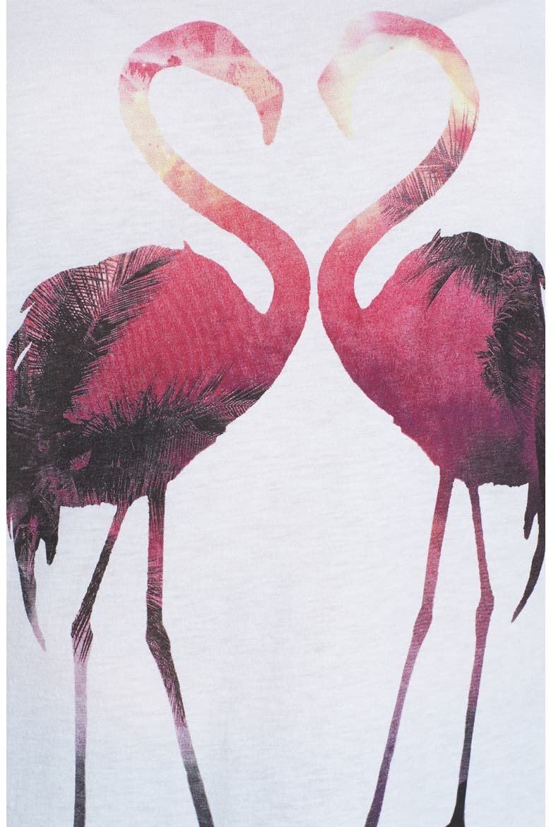 'Flamingo' Print Tank, Alternate, color, WHITE
