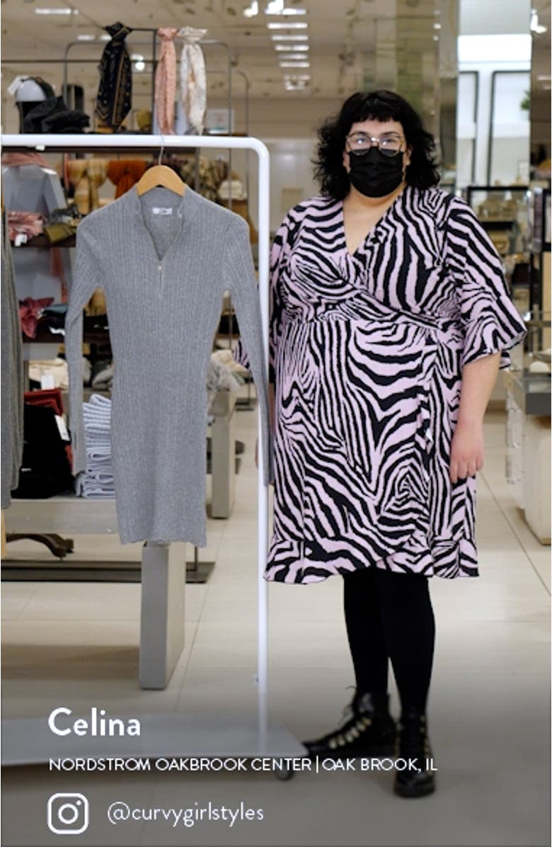 Champagne Powder Long Sleeve Sweater Dress, sales video thumbnail