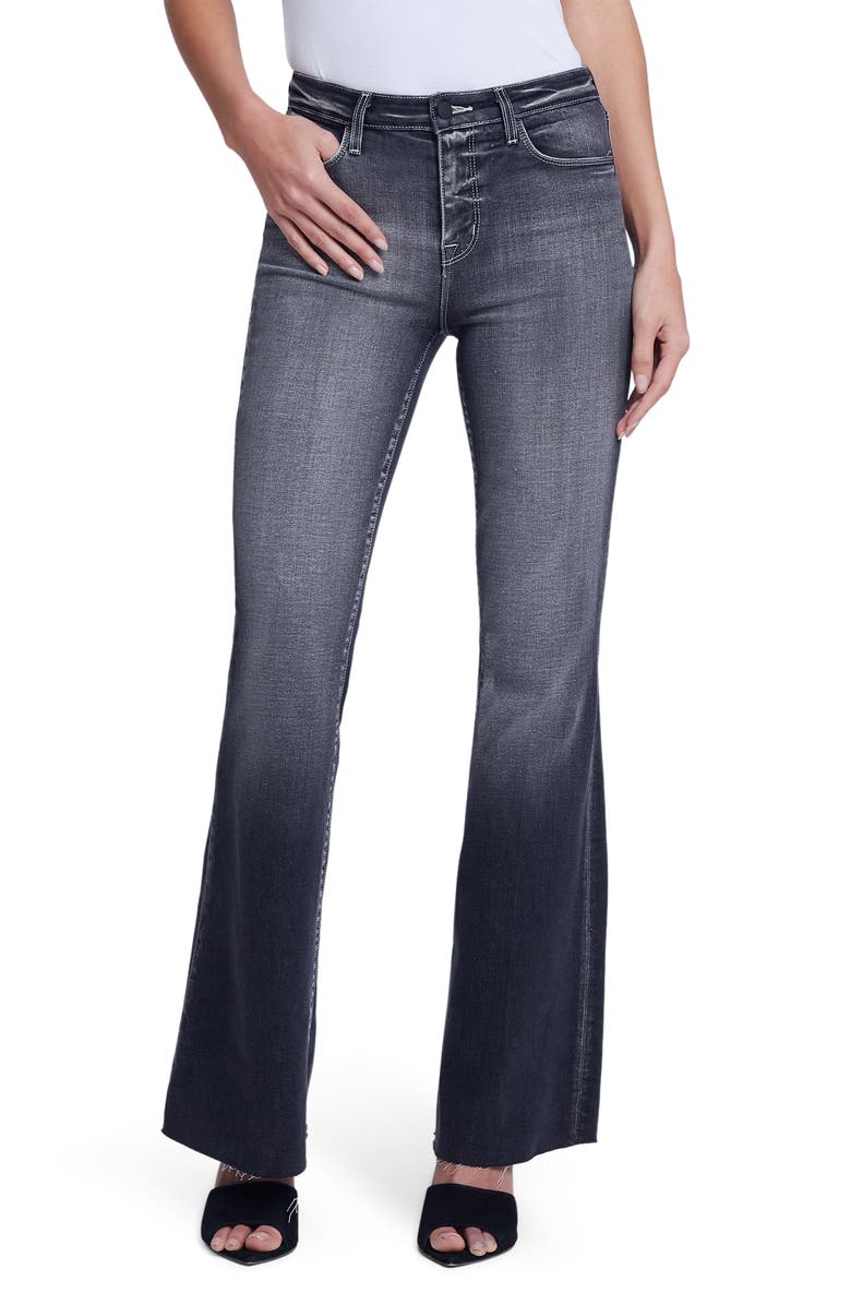 L'AGENCE Sera Raw Hem Flare Leg Jeans, Main, color, 
