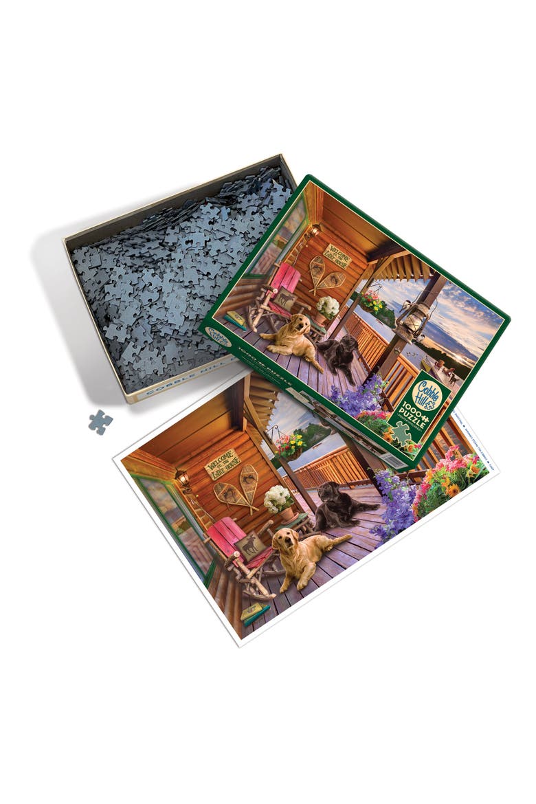 1000 Piece Puzzle, Welcome To The Lake House Reference Poster Included, Alternate, color, Multicolored