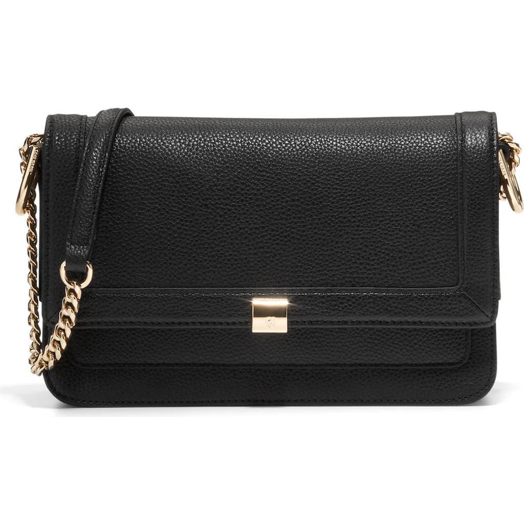 Cole Haan Daniella Leather Chain Shoulder Bag In Black