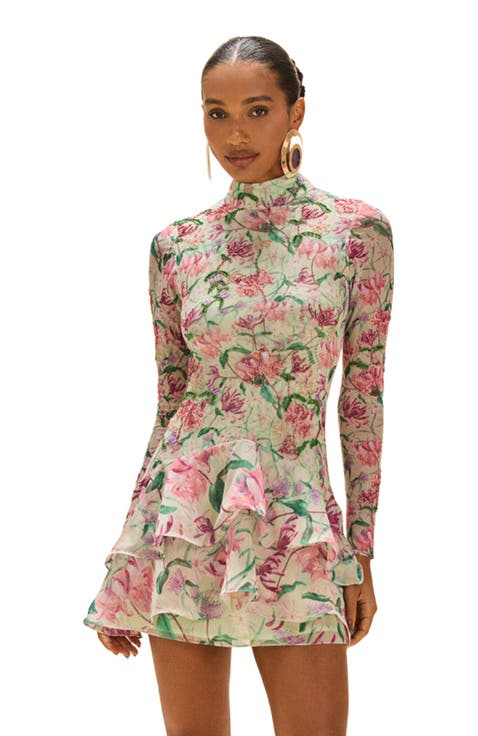 Honey Flower Long Sleeve Mini Dress