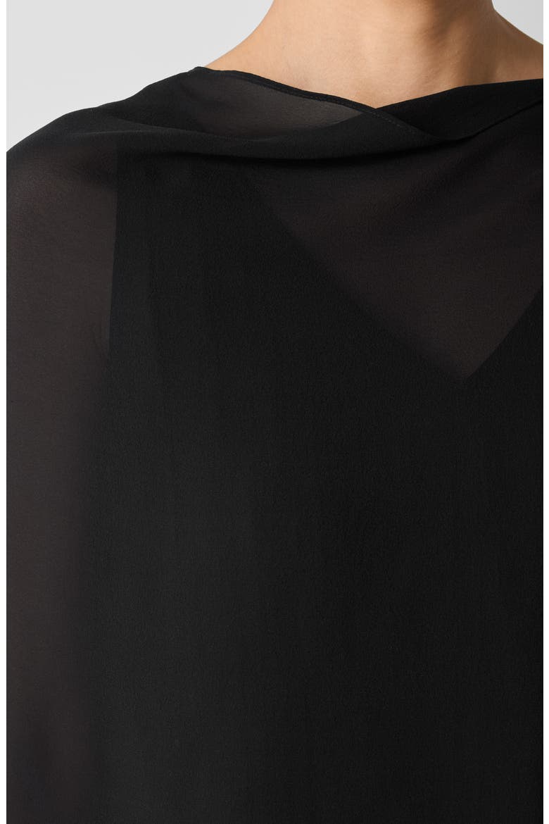 Tie Front Silk Jacket, Alternate, color, BLACK