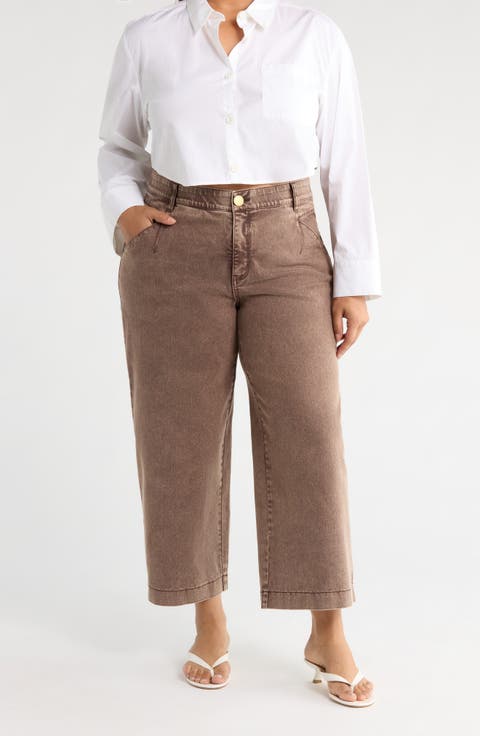 Wyatt Skyrise High Waist Ankle Wide Leg Jeans (Plus)