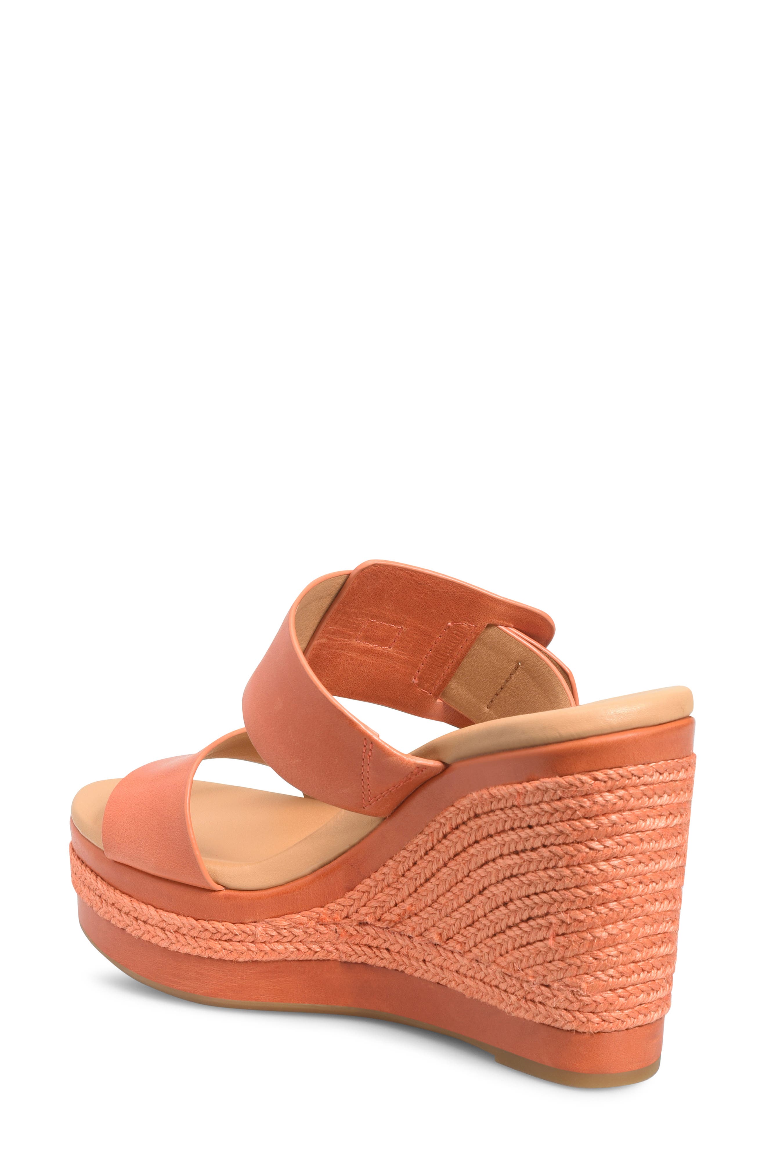 Kork-Ease<sup>®</sup> Raya Espadrille Platform Wedge Slide Sandal, Alternate, color, Orange Full Grain