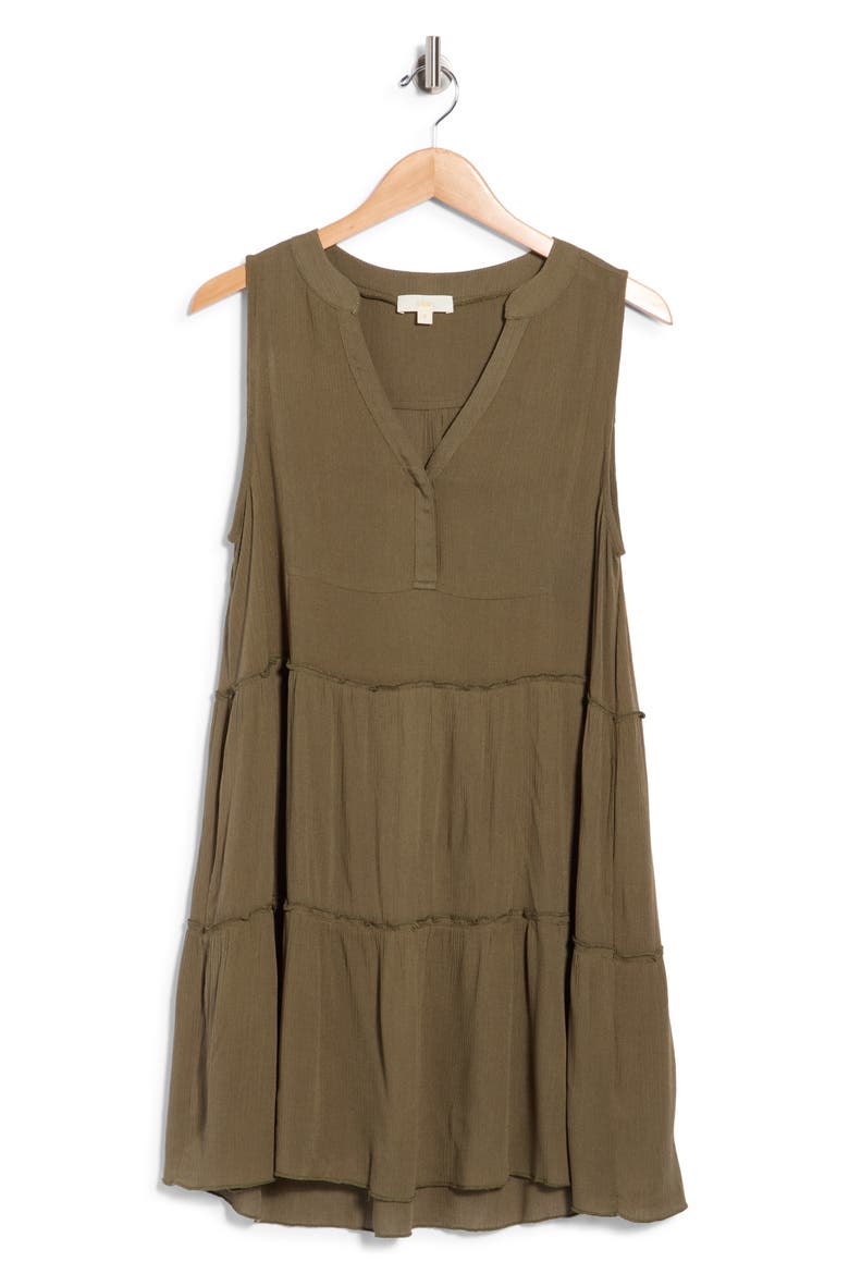 Tiered Gauze Cover-Up Dress, Alternate, color, OLIVE