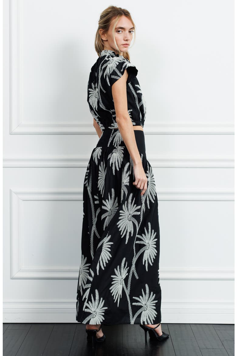 Maeve Print Maxi Skirt, Alternate, color, BLACK