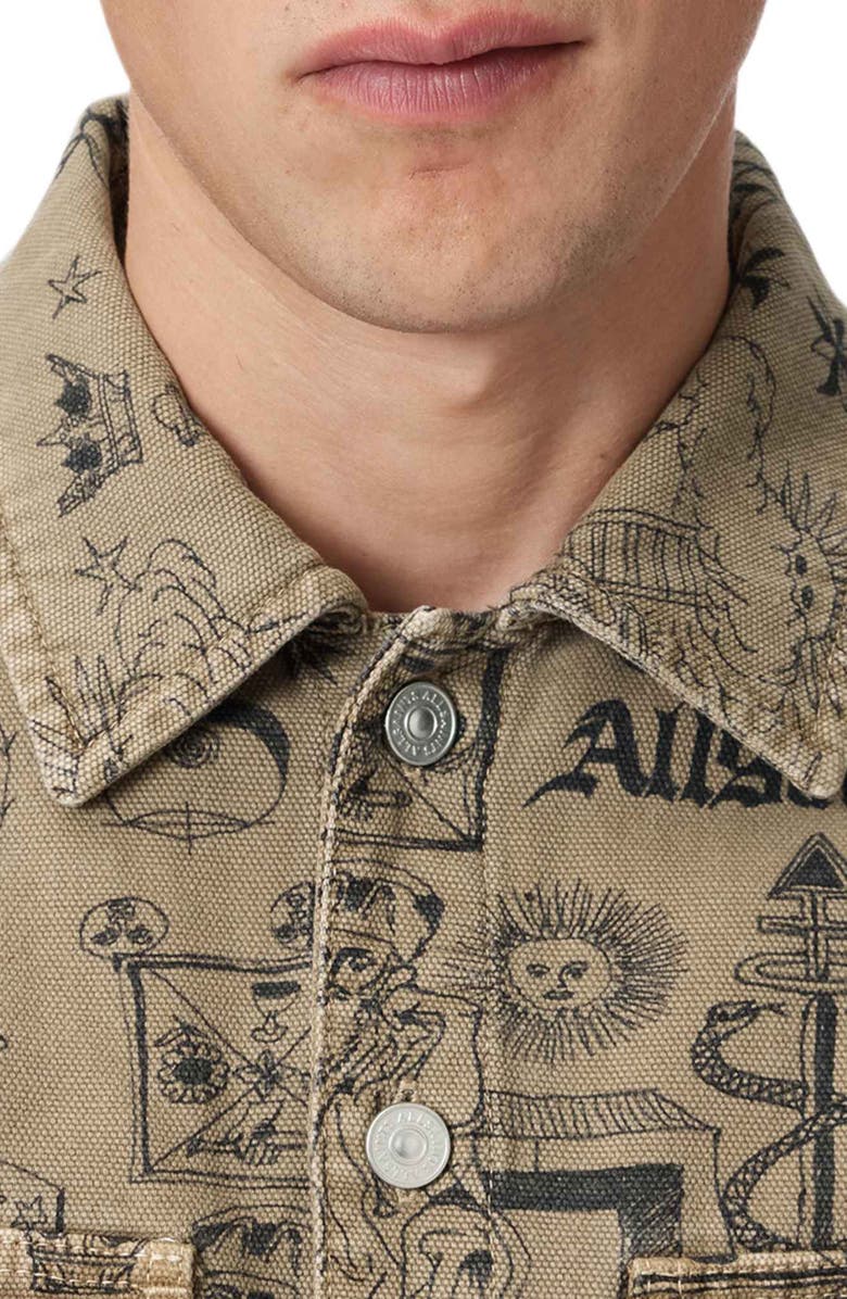 AllSaints Sherb Canvas Shacket, Alternate, color, Sand Brown