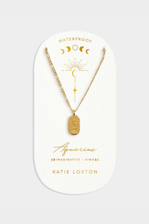 'Aquarius' Waterproof Gold Zodiac Necklace