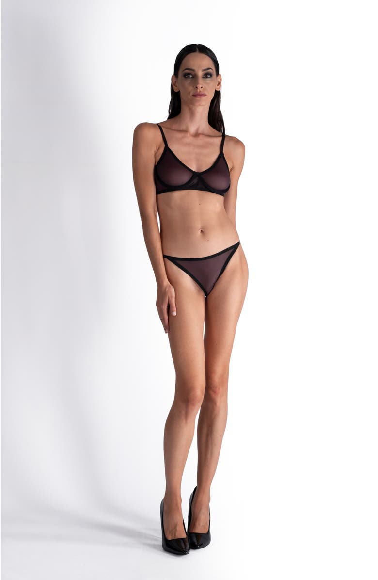 LECHERY<sup>®</sup> Lustrous Sheer Full Coverage Underwire Bra, Alternate, color, Black