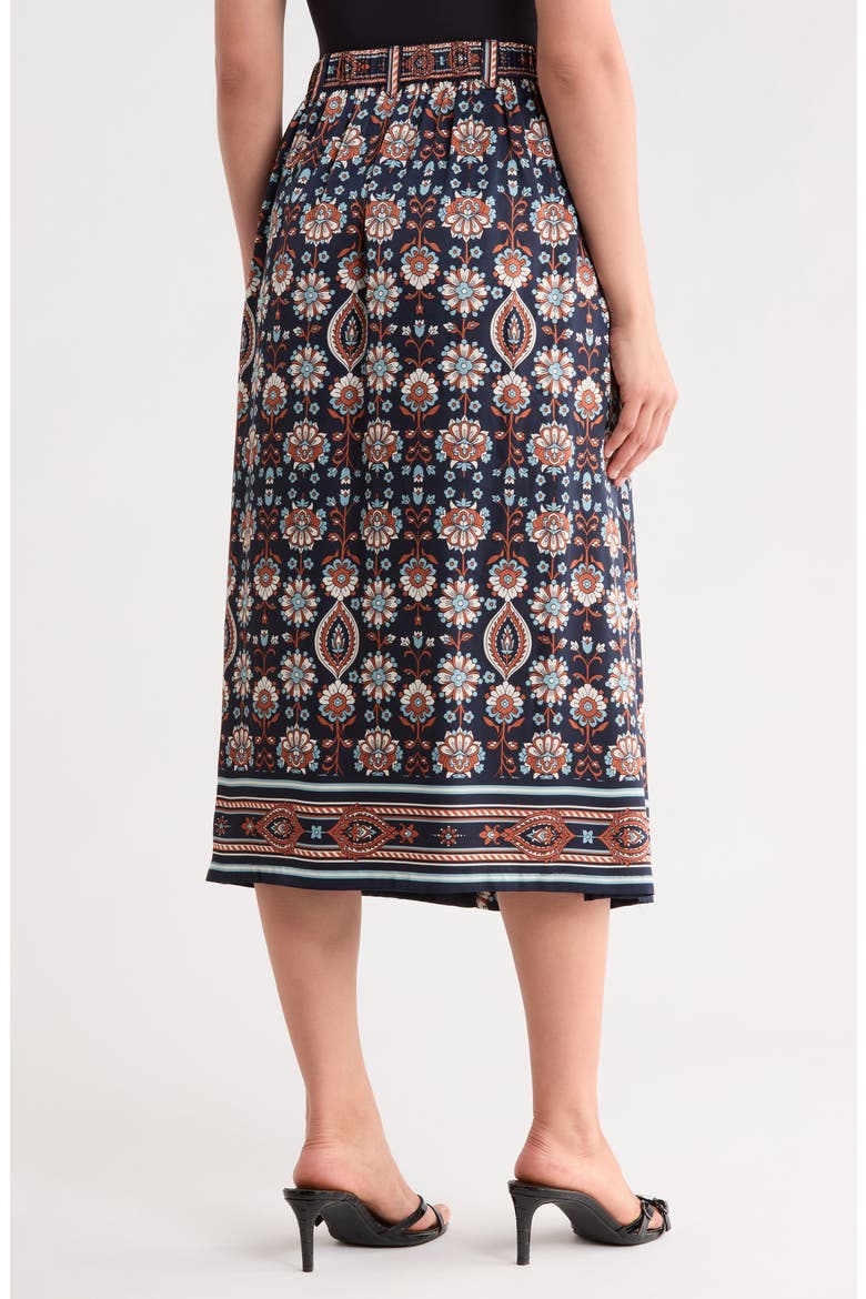 Print Skirt, Alternate, color, NAVY CLIMBING ROSES
