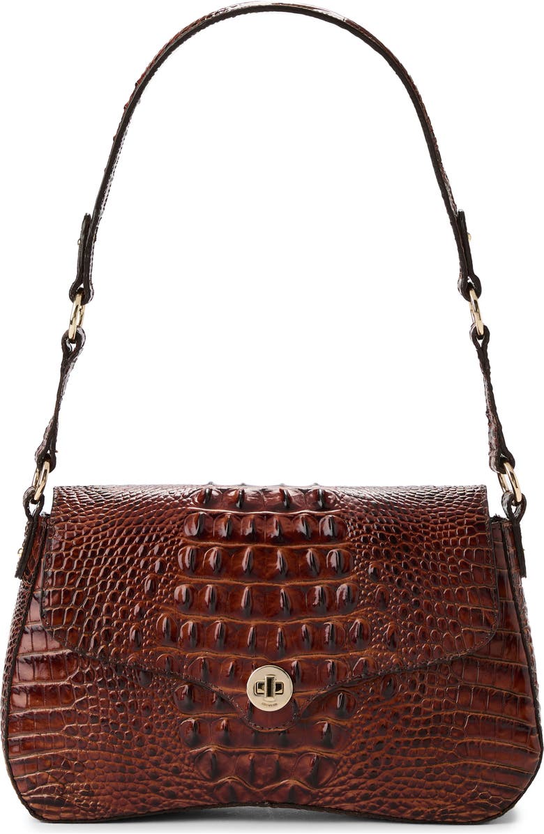 Brahmin Nerida Croc Embossed Leather Shoulder Bag, Main, color,