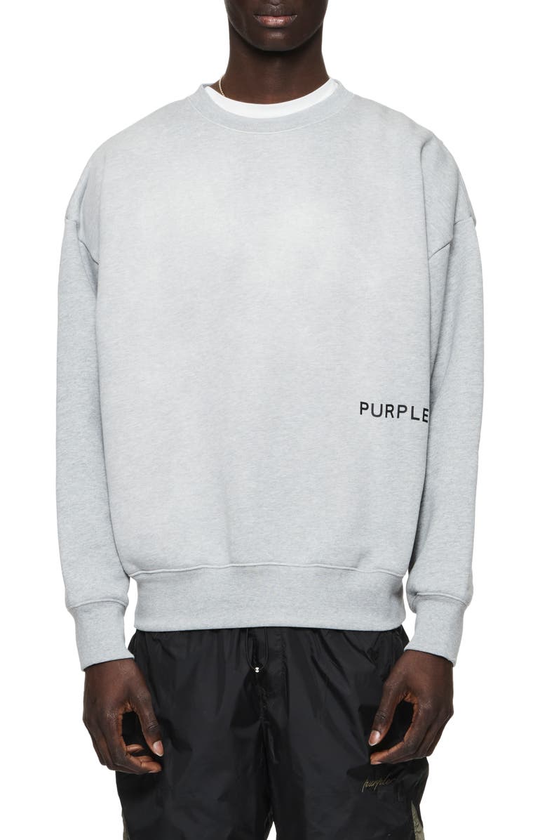PURPLE BRAND Oversize Heavyweight Fleece Crewneck Sweatshirt, Main, color, 