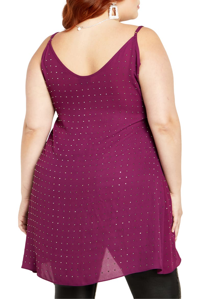 Stud High/Low Camisole, Alternate, color, MULBERRY