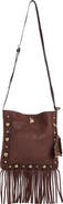 London Fog Fringe Faux Suede Crossbody Bag