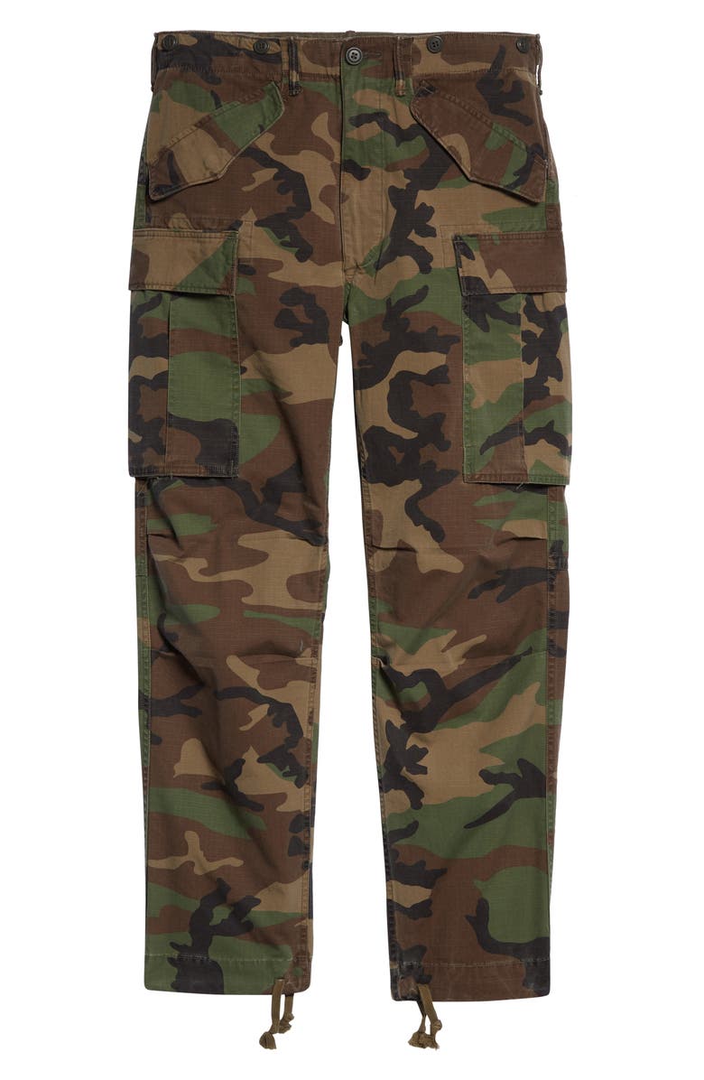 Double RL RRL Camo Cotton Ripstop Cargo Pants, Alternate, color, Woodland Camo