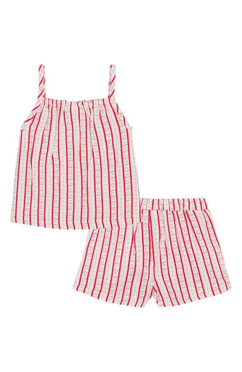 Lucky Brand Floral Cotton Tank & Shorts Set, Alternate, color, Red Stripe